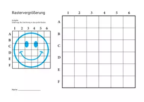 Vorschau - Arbeitsblätter - Rastervergrößerung selbst gestalten – Vorlage für eigene Bilder - Seite 1
