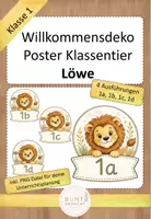 Vorschau - Poster - Willkommensdeko Klassenposter Löwe - Deckblatt