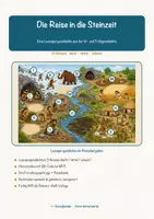 Vorschau - Arbeitsblätter - Die Reise in die Steinzeit – Lesespurgeschichte mit Rätselaufgaben (Klasse 5) - Deckblatt