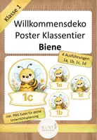 Vorschau - Poster - Willkommensdeko Klassenposter Biene - Deckblatt