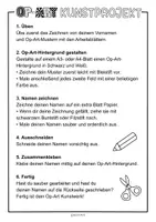 Vorschau - Arbeitsblätter - Op-Art Namen Kunstprojekt zum Schulstart - Seite 1