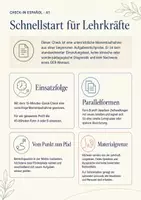 Vorschau - Arbeitsblätter - Check-in Español A1 – 15- & 45-Minuten-Lernstandscheck mit Parallelform und Förderpfaden - Deckblatt