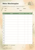 Vorschau - Arbeitsblätter - Wochenplan Vorlage - Seite 1