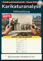 Vorschau - Arbeitsblätter - Karikaturanalyse | Schritt-für-Schritt-Hilfestellung - Deckblatt