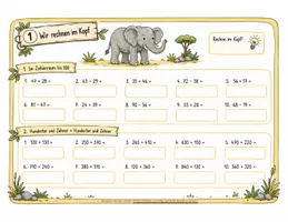 Vorschau - Unterrichtsreihen - Sommer - Rechenkartei Klasse 3 – Mathe Freiarbeit & Wiederholung | Zoo-Rechen-Safari - Seite 3