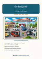 Vorschau - Arbeitsblätter - Die Tankstelle – Lesespurgeschichte mit Rätselaufgaben (Klasse 4) - Seite 1