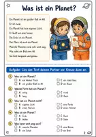 Vorschau - Arbeitsblätter - Erstlesen Planeten Erstlesetexte Klasse 1 - Seite 1