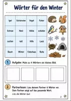 Vorschau - Arbeitsblätter - Leseheft Tiere im Winter Klasse 1 - Seite 1