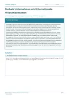Vorschau - Arbeitsblätter - Arbeitsblatt Erdkunde Klasse 10 – Globale Unternehmen und internationale Produktionsketten - Deckblatt