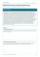 Vorschau - Arbeitsblätter - Arbeitsblatt Erdkunde Klasse 10 – Stadtentwicklung und Suburbanisierung - Deckblatt