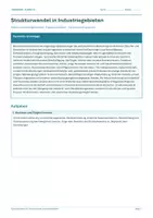 Vorschau - Arbeitsblätter - Arbeitsblatt Erdkunde Klasse 10 – Strukturwandel in Industriegebieten - Deckblatt