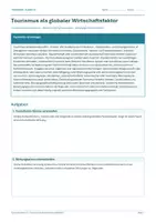 Vorschau - Arbeitsblätter - Arbeitsblatt Erdkunde Klasse 10 – Tourismus als globaler Wirtschaftsfaktor - Deckblatt