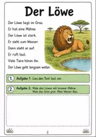 Vorschau - Arbeitsblätter - Erstlesen Wilde Tiere Klasse 1 - Seite 1
