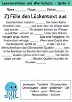 Vorschau - Arbeitsblätter - Quallen : Leseverstehen und Wortschatz - DaZ/DaF • Deutsch • Sachunterricht - Seite 2