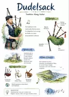 Vorschau - Arbeitsblätter - Lernposter + Arbeitsblätter zum Thema "Dudelsack" + Lösung & MP3 + Mindmap + Infografik - Deckblatt