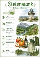 Vorschau - Arbeitsblätter - Lernposter + Arbeitsblätter zum Thema "Steiermark" + Lösung & MP3 + Mindmap + Infografik - Deckblatt