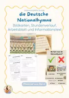 Vorschau - Stundenentwürfe - Nationalhymne Deutschland | Einführungsstunde mit Arbeitsblatt, Lesetext & Bildkarten - Deckblatt