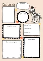Vorschau - Mal- und Bastelvorlagen - Zebraklasse - Das bin ich | Steckbrief (Klassentier) - Seite 2