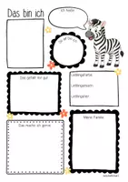 Vorschau - Mal- und Bastelvorlagen - Zebraklasse - Das bin ich | Steckbrief (Klassentier) - Seite 3