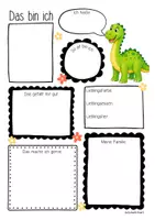 Vorschau - Mal- und Bastelvorlagen - Dinoklasse - Das bin ich | Steckbrief (Klassentier) - Seite 3