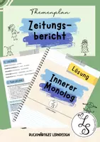Vorschau - Unterrichtsreihen - Zeitungsbericht verfassen - rückwärtiges Lerndesign - Deckblatt