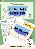 Vorschau - Arbeitsblätter - Normbriefe schreiben - rückwärtiges Lerndesign - Deckblatt