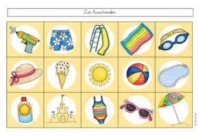 Vorschau - Arbeitsblätter - Lesen und Legen/Kleben: Im Schwimmbad/Sommer (Kl.1-2) - Seite 3