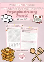 Vorschau - Arbeitsblätter - Die Vorgangsbeschreibung | Einen Vorgang beschreiben | Verben | Rezepte | Arbeitsblätter | Klasse 6,7 | Deutsch - Deckblatt