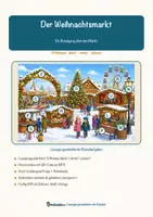Vorschau - Mal- und Bastelvorlagen - Der Weihnachtsmarkt – Lesespurgeschichte mit Rätselaufgaben (Klasse 4) - Seite 1