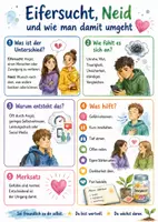 Vorschau - Arbeitsblätter - Lernposter + Arbeitsblatt "Eifersucht, Neid und wie man damit umgeht" + interaktive Lösung & MP3 + Mindmap + Infografiken - Deckblatt