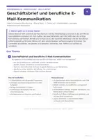 Vorschau - Unterrichtsreihen - Geschäftsbrief & E-Mail-Kommunikation Unterrichtsmaterial – DIN 5008, Geschäftsbriefe und professionelle Geschäftskorrespondenz | WiSo & Recht | Berufsschule & Berufskolleg - Seite 1