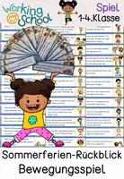 Vorschau - Spiele - Sommerferien-Rückblick | Bewegungsspiel zum Schulstart | Klasse 1-4 - Deckblatt
