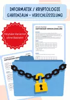 Vorschau - Arbeitsblätter - Gartenzaun-Verschlüsselung (Skytale / Transposition) | Arbeitsblatt Informatik (Kryptologie) - Deckblatt