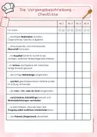 Vorschau - Arbeitsblätter - Die Vorgangsbeschreibung | Einen Vorgang beschreiben | Checkliste | Rezepte | Arbeitsblätter | Klasse 6,7 | Deutsch - Seite 2