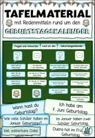 Vorschau - Präsentationen/Tafelbilder - DaZ - Tafelmaterial Redemittel Geburtstagskalender - Kalender und Zeit - DaZ / DaF / Deutsch - Deckblatt