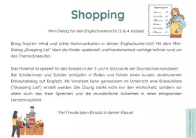 Vorschau - Spiele - Shopping - Mini Dialog für Englisch - Deckblatt