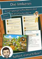 Vorschau - Arbeitsblätter - Die Imkerei – Lesespurgeschichte mit Rätselaufgaben (Klasse 4) - Deckblatt