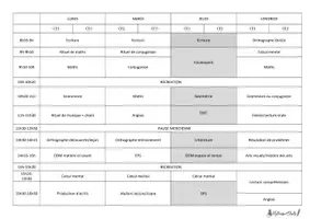 Aperçu - Outils du professeur - Emplois du temps CE1-CE2 - Page 1