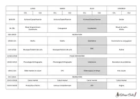 Aperçu - Outils du professeur - Emplois du temps CE1-CE2 - Page 3