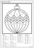 Vorschau - Arbeitsblätter - Rechenmalblätter Weihnachten Klasse 2: Baumkugeln Weihnachtskugeln ZR 100 - Seite 3