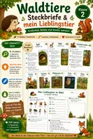 Vorschau - Arbeitsblätter - Waldtiere – Steckbriefe & mein Lieblingstier - Deckblatt