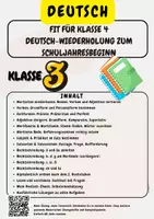 Vorschau - Arbeitsblätter - Fit für Klasse 4 Deutsch-Wiederholung zum Schuljahresbeginn Klasse 3 - Deckblatt