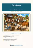 Vorschau - Mal- und Bastelvorlagen - Die Schmiede – Lesespurgeschichte mit Rätselaufgaben (Klasse 4) - Seite 1