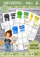 Vorschau - Spiele - Sortierspiel Mülltrennung Vorschule und Grundschule Recycling - Deckblatt