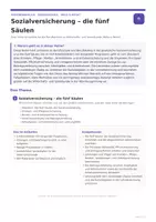 Vorschau - Unterrichtsreihen - Sozialversicherung Unterrichtsmaterial – Die fünf Säulen der Sozialversicherung verständlich erklärt | WiSo & Recht | Berufsschule & Berufskolleg - Seite 1