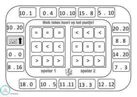 Voorbeeld - Bingo: meer dan, minder dan, gelijk aan (tot 20) - Pagina 1