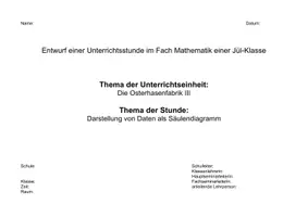 Vorschau - Stundenentwürfe - Unterrichtsentwurf Mathe -Säulendiagramm- - Seite 1