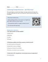 Vorschau - Arbeitsblätter - Job Interview - Listening Comprehension / Hörverständnis (Englisch EF Q1 Q2) - Seite 1