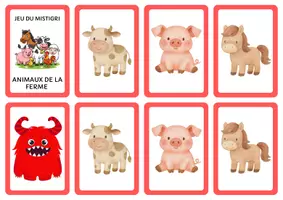 Aperçu - Jeux - Jeu du mistigri - Animaux de la ferme - Page de couverture