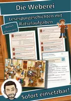 Vorschau - Arbeitsblätter - Die Weberei – Lesespurgeschichte mit Rätselaufgaben (Klasse 4) - Deckblatt